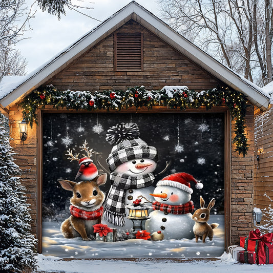 Lorva Christmas Garage Door Banner Decoration Cute Family