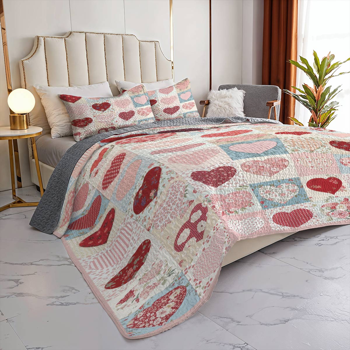 Lorva All Season Quilt 3-Piece Set Sweet Heart