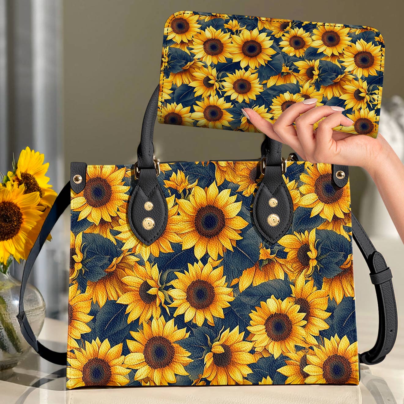 Lorva Sunflower Leather Bag Harvest Glow