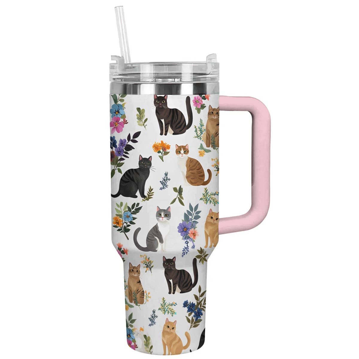 Lorva Tumbler Cute Floral Kitten