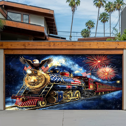 Lorva Patriotic Garage Door Banner Decoration Eagle Of The Rails