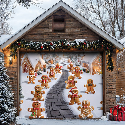 Lorva Christmas Garage Door Banner Decoration Welcome to Gingerbread Town