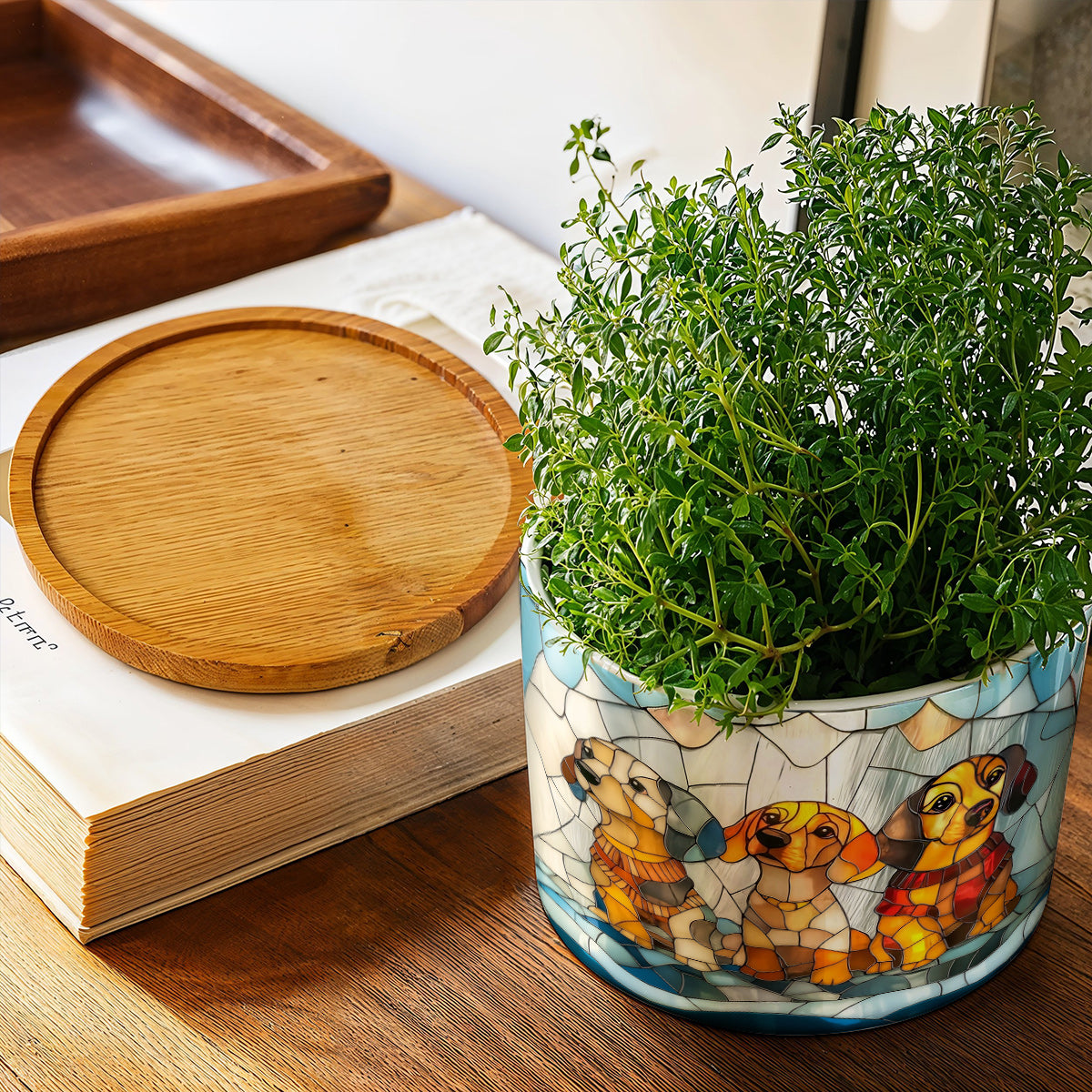 Lorva Dachshund Ceramic Plant Pot Cuteness