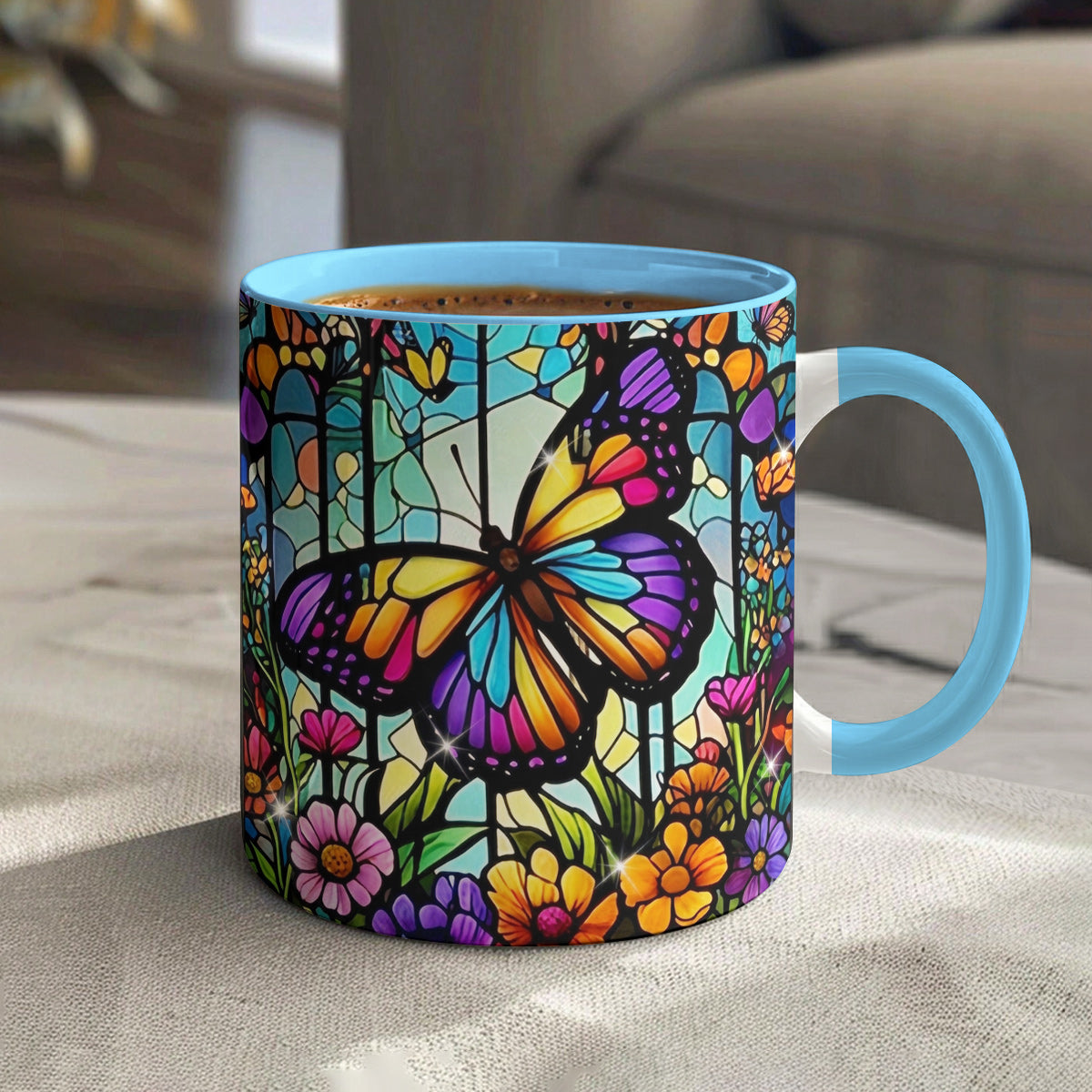 Lorva Butterfly Acent Mug Charming Floral Butterfly