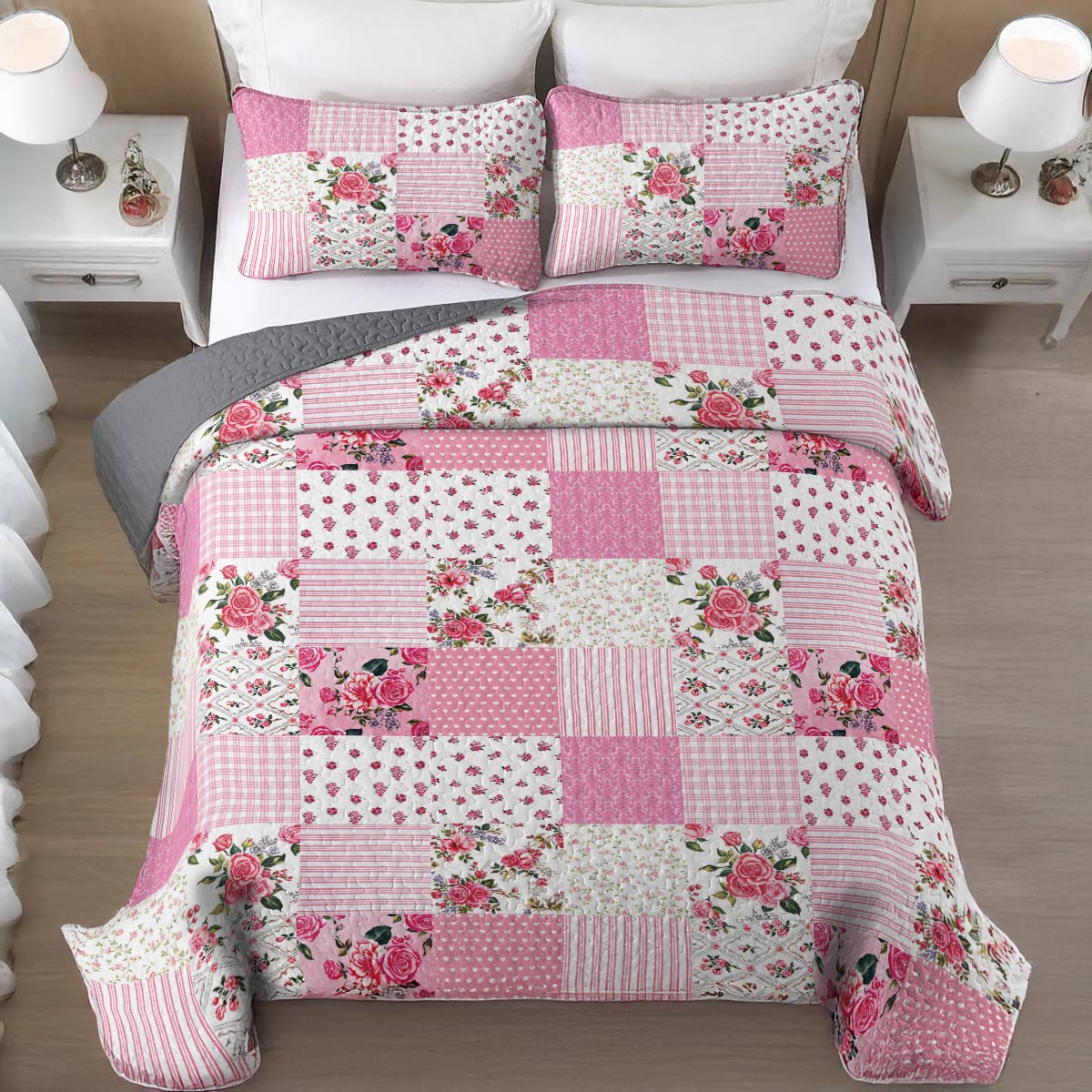 Lorva All Season Quilt 3-Piece Set Floral Dreams