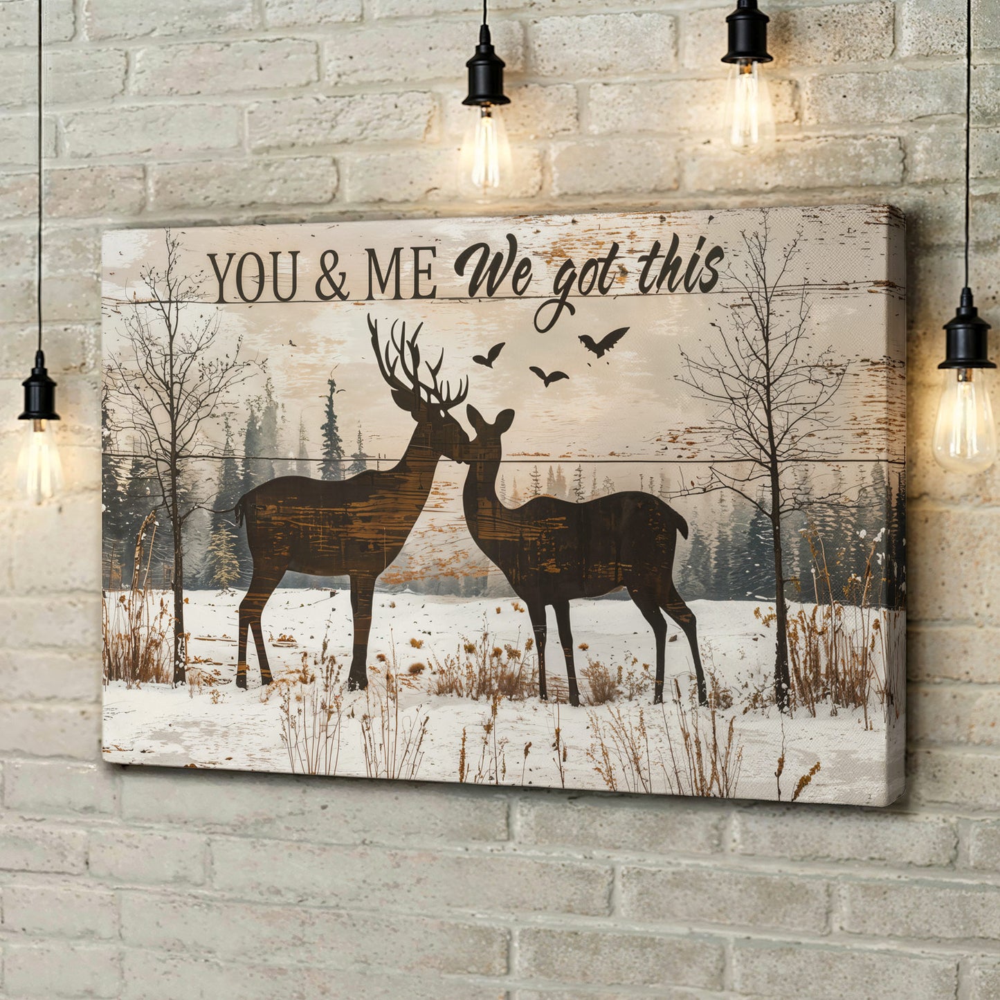 Lorva Wooden-Framed Canvas Wall You And Me We Got This