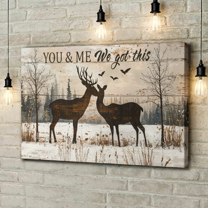 Lorva Wooden-Framed Canvas Wall You And Me We Got This