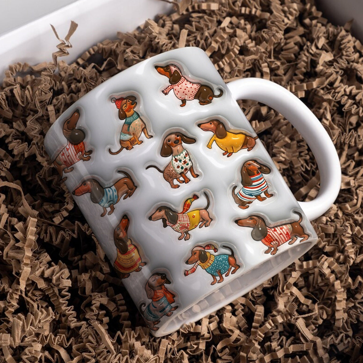 Lorva Flat Print Mug Joyful Dachshund Sweaters