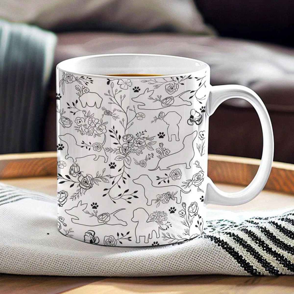 Lorva Mug Amazing Floral Dachshunds