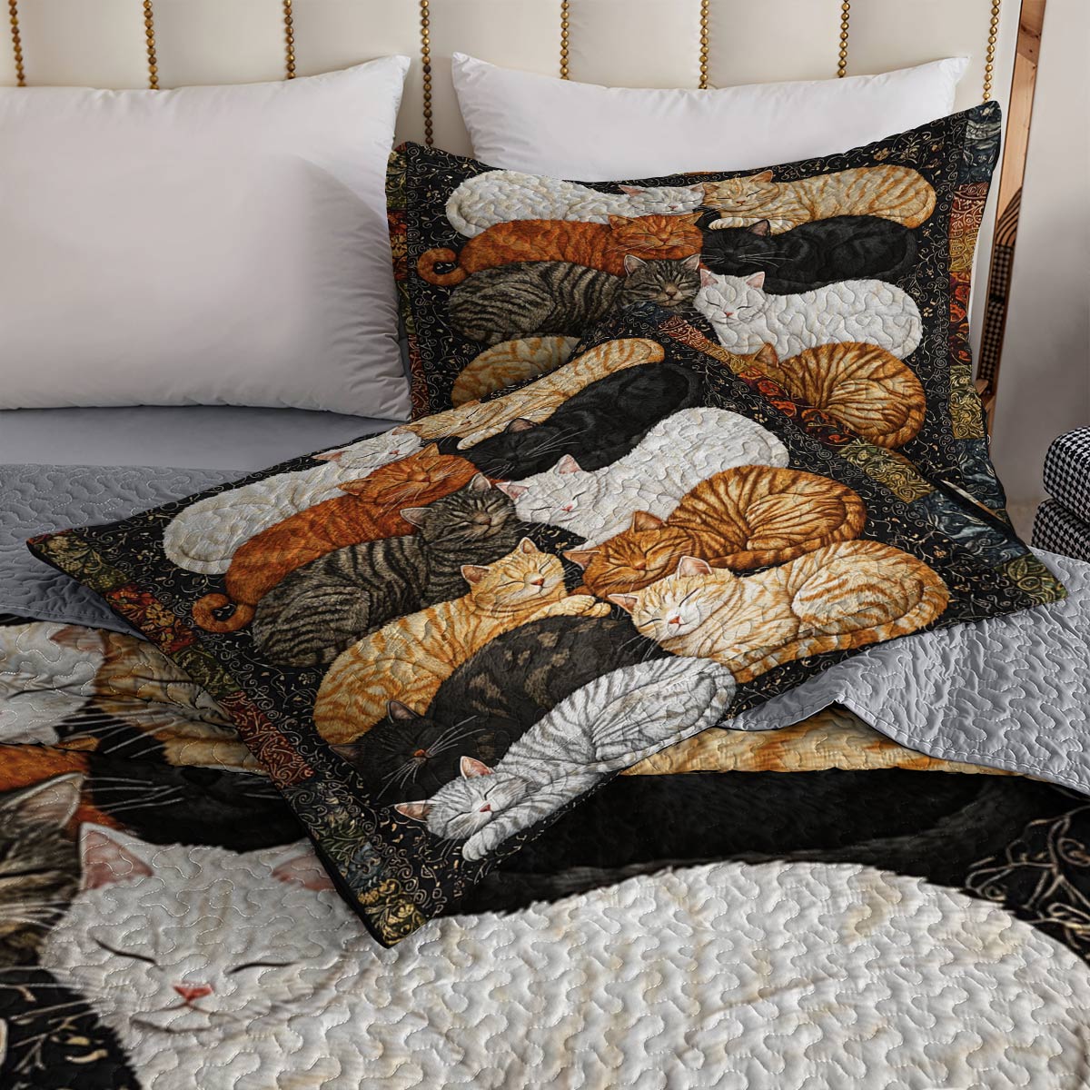 Lorva All Season Quilt 3-Piece Set Feline Harmony