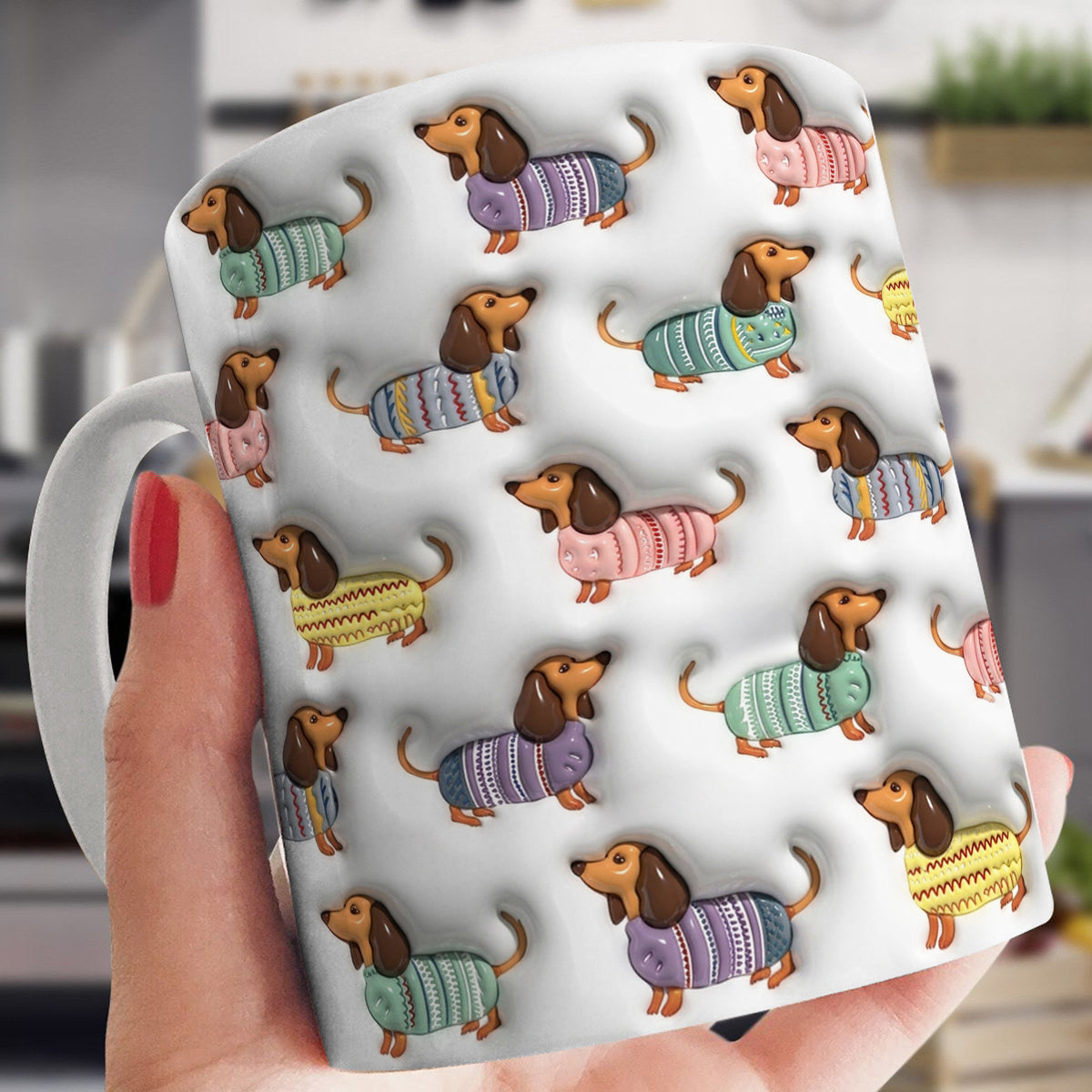 Lorva Flat Print Mug Charming Dachshund Sweaters