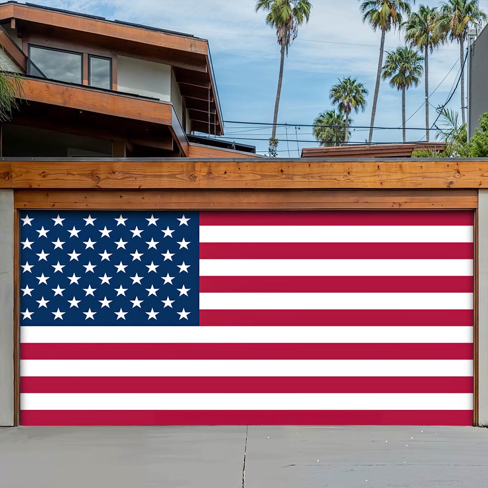 Lorva Garage Door Banner Decoration American Flag