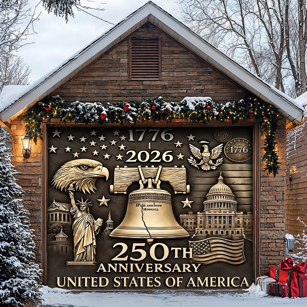 Lorva Patriotic Garage Door Banner Decoration Liberty