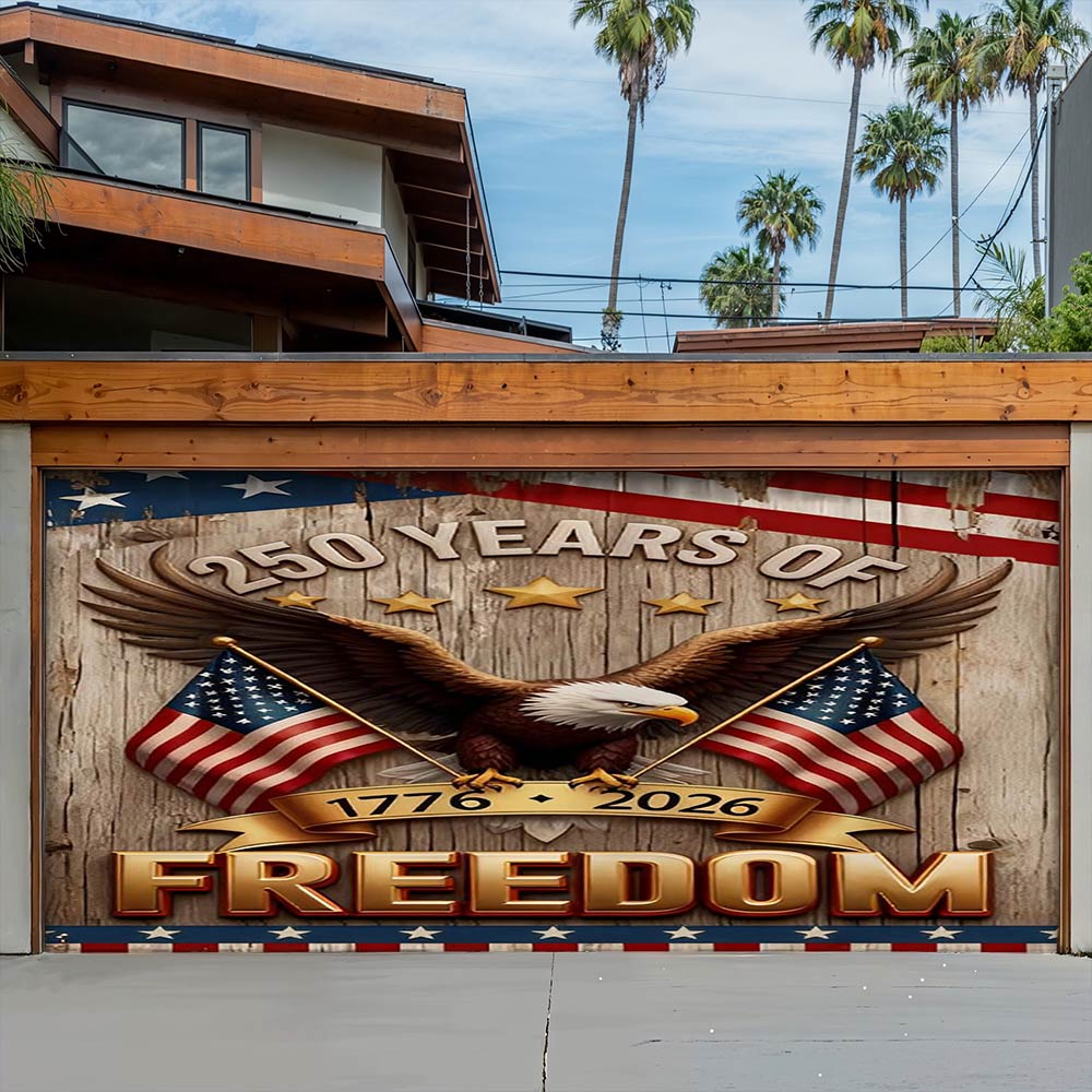 Lorva Garage Door Banner Decoration 250 Years Of Freedom