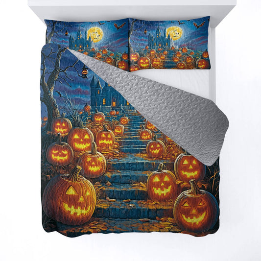 Halloween Lorva All Season Quilt 3-Piece Set Haunted Pumpkin Path
