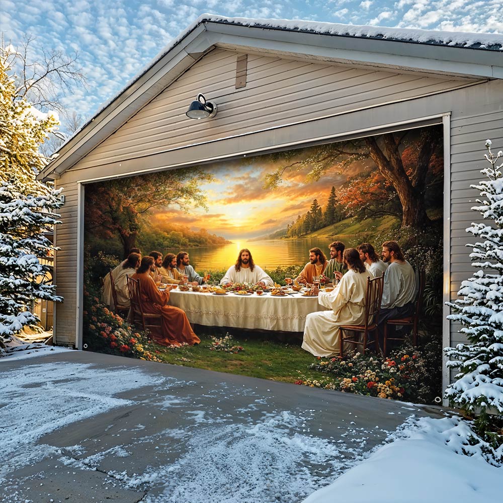 Lorva Garage Door Banner Decoration The Last Supper