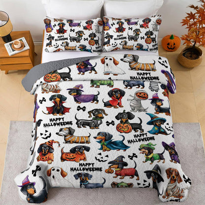 Dachshund Lorva All Season Quilt 3-Piece Set Happy Halloweenie