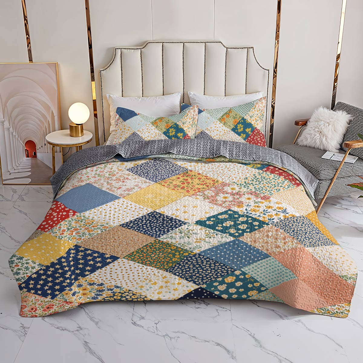 Lorva All Season Quilt 3-Piece Set Vintage Floral
