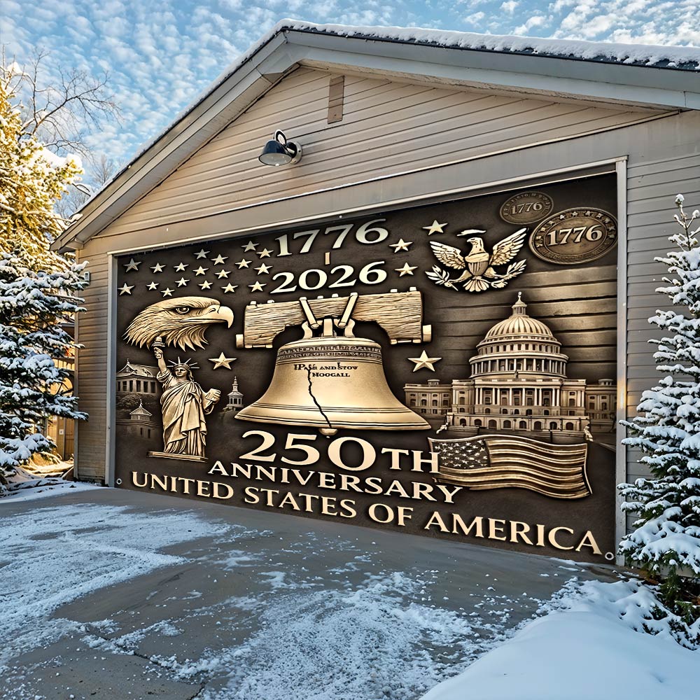Lorva Patriotic Garage Door Banner Decoration Liberty