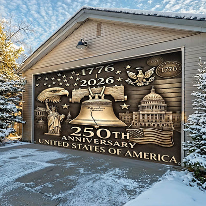 Lorva Patriotic Garage Door Banner Decoration Liberty