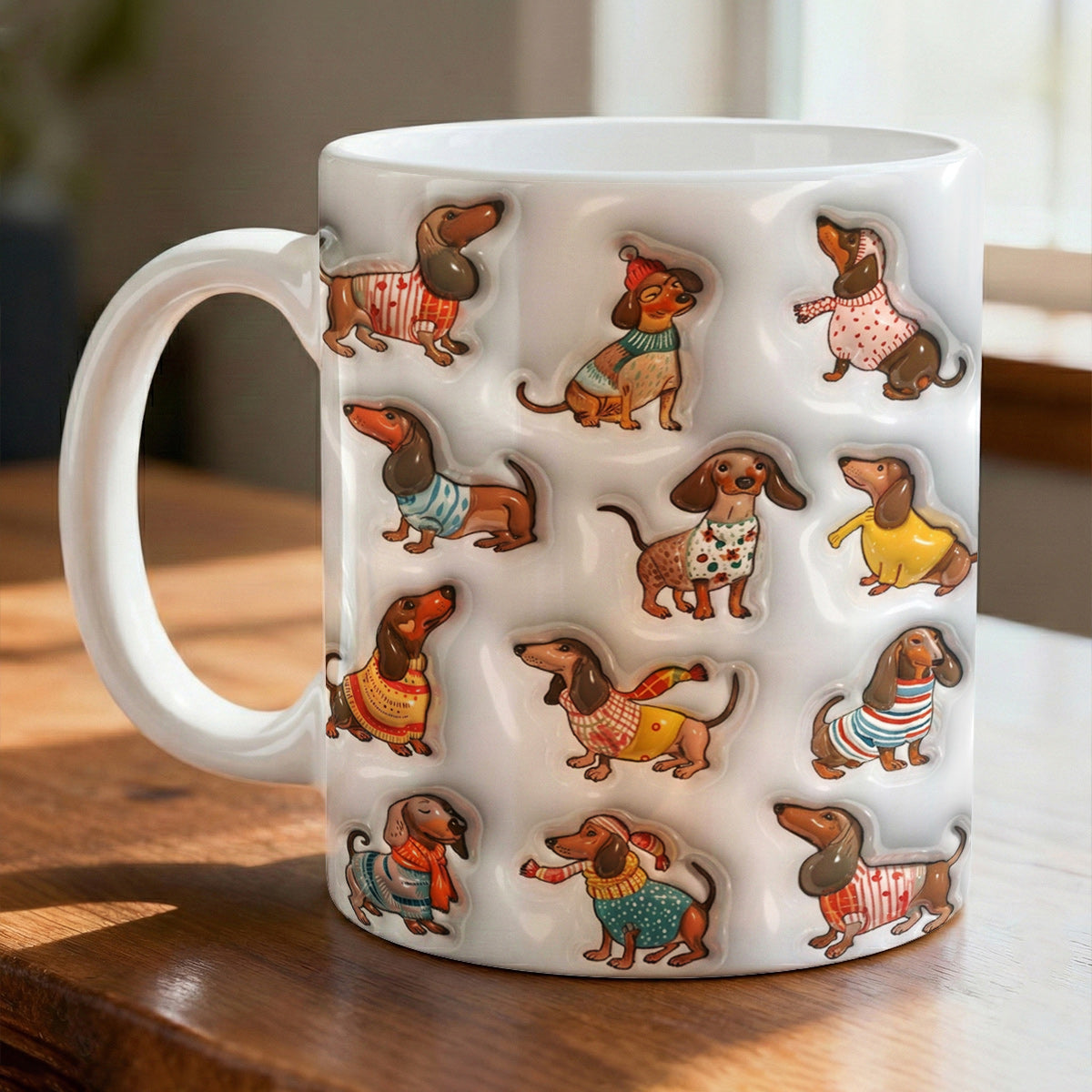 Lorva Flat Print Mug Joyful Dachshund Sweaters