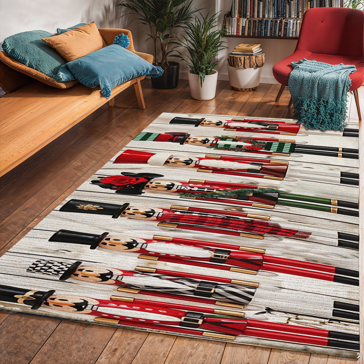 Lorva Christmas Area Rug Charming Nutcracker