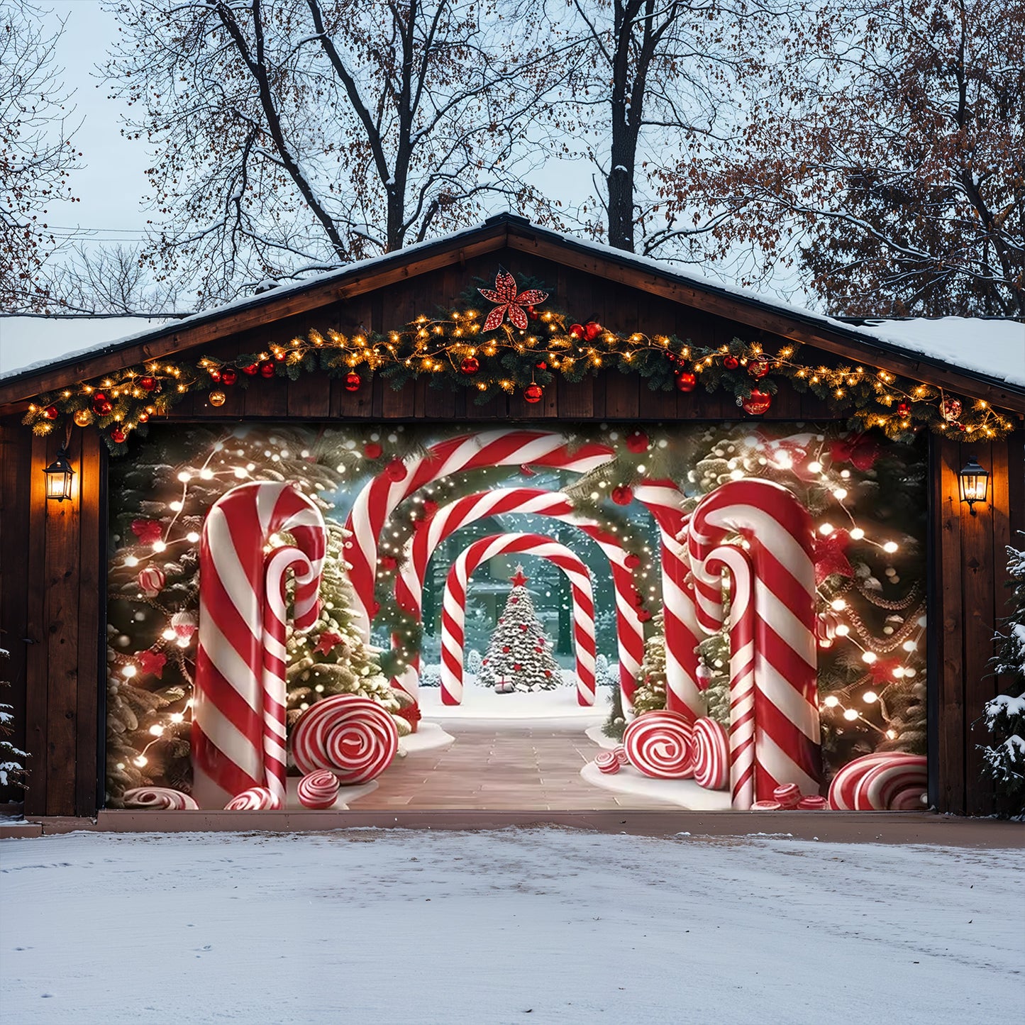 Lorva Christmas Garage Door Banner Decoration The Cute Endless Gate