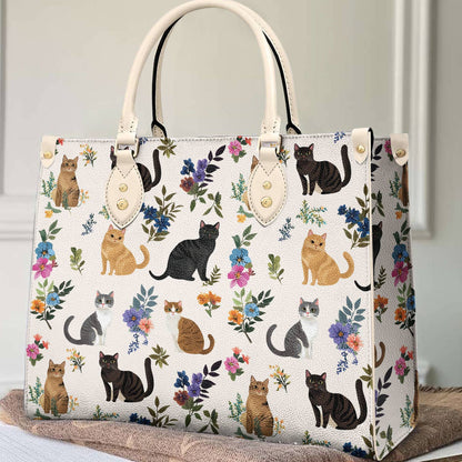Lorva Cat Leather Bag Floral Gentle