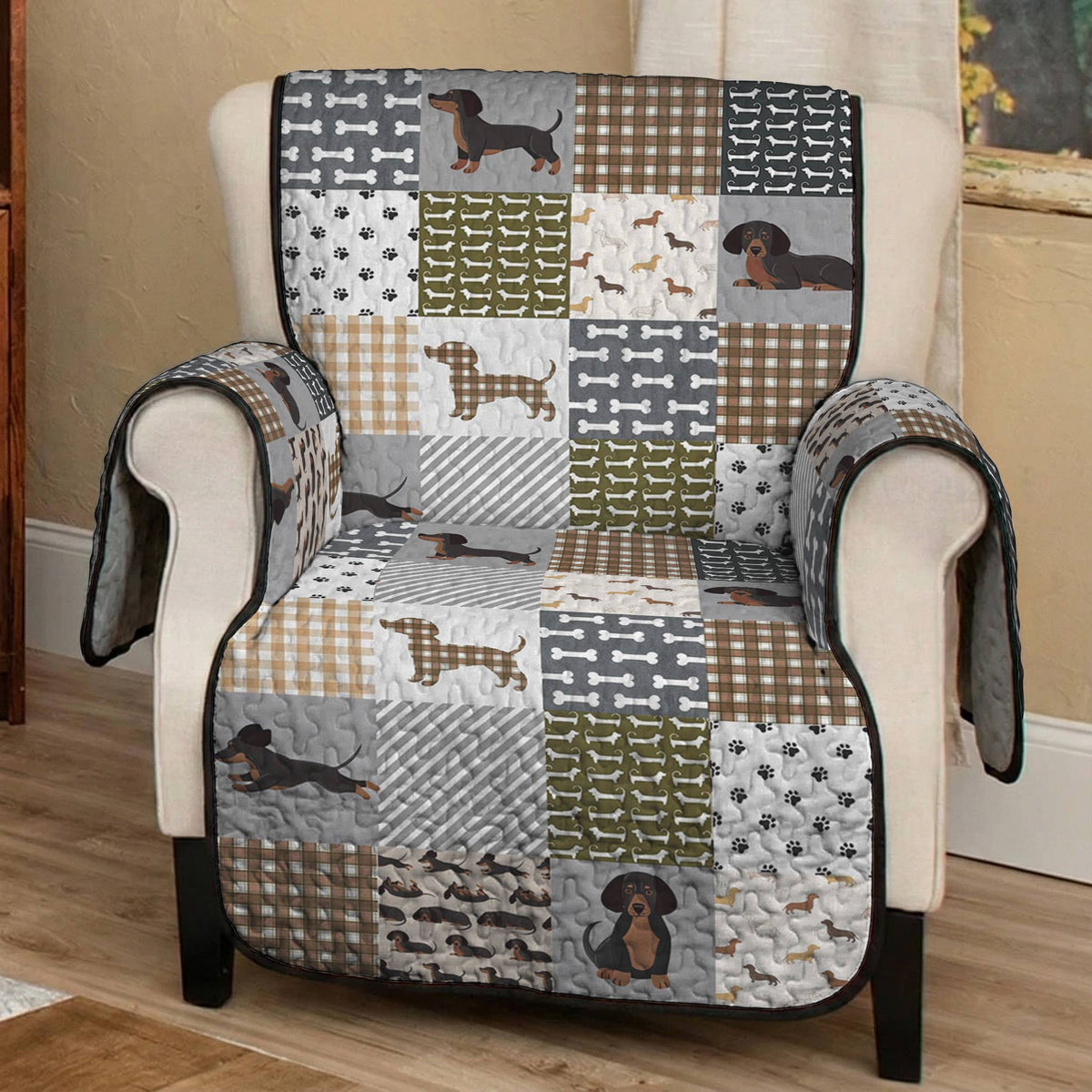 Lorva Sofa Cover Set Happy Dachshund