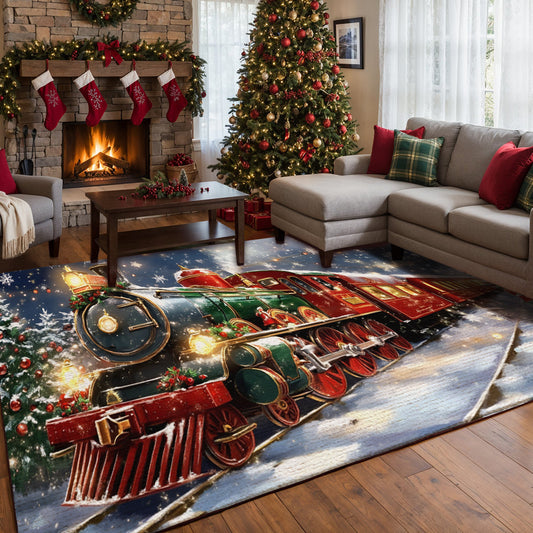 Lorva Christmas Area Rug Majestic Christmas Train