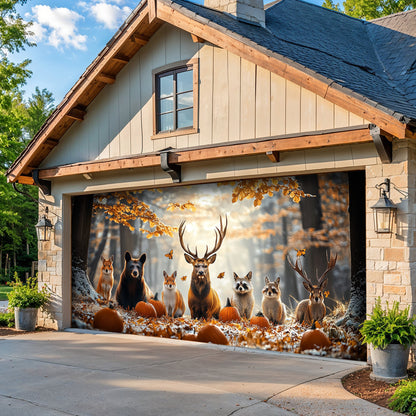Lorva Garage Door Banner Decoration Fall Forest Companions