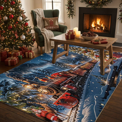 Lorva Christmas Area Rug Majestic Christmas Train
