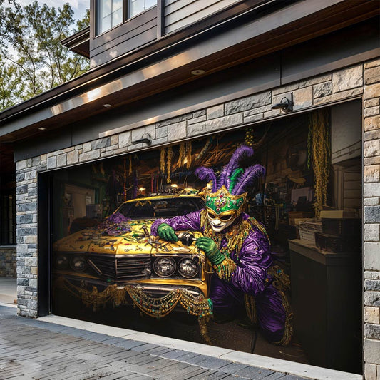 Lorva Mardi Gras Garage Door Banner Decoration Mardi Gras Auto Fix