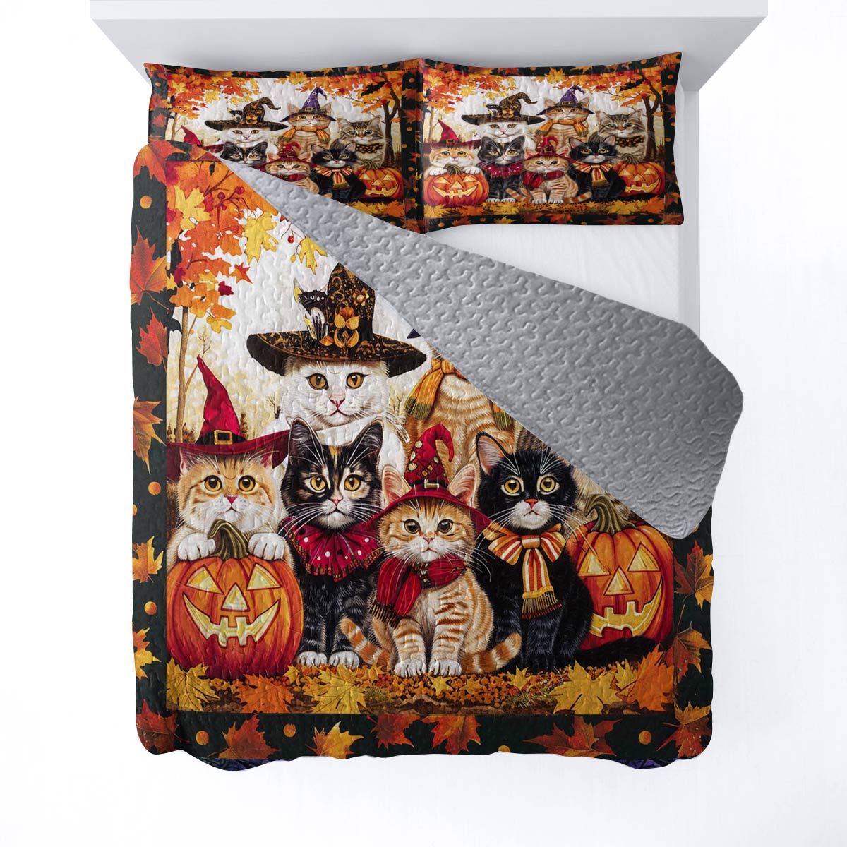 Cat Lorva All Season Quilt 3-Piece Set Happy Halloween