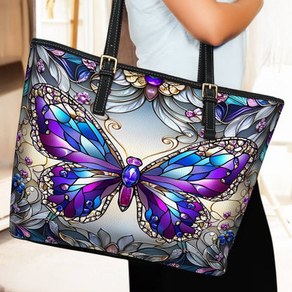 Lorva Butterfly Leather Tote Bag Mosaic Butterfly
