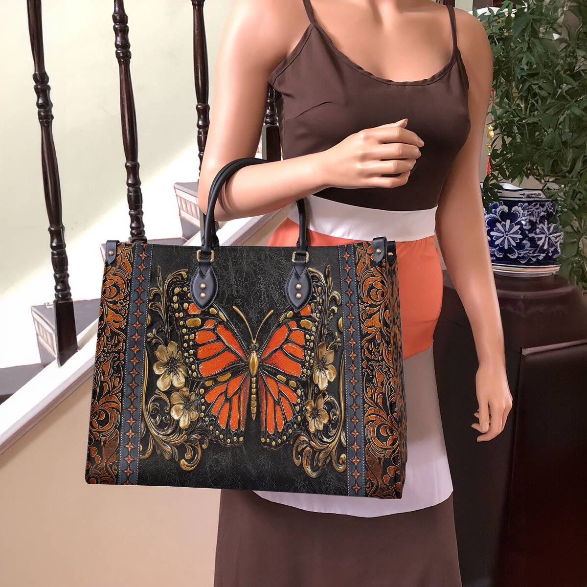 Lorva Butterfly Leather Bag Victorian Blaze