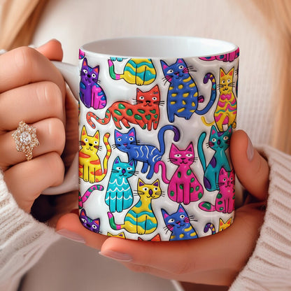 Lorva Mug Whimsical Colorful Cat