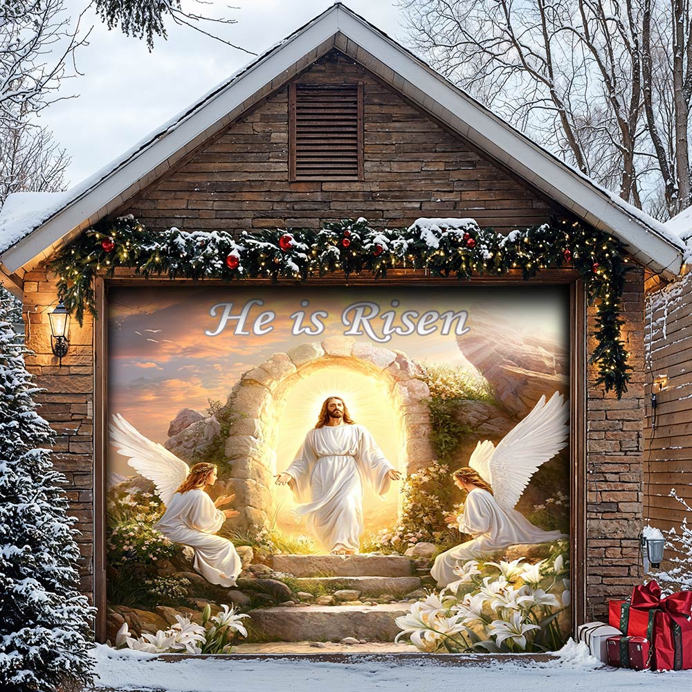 Lorva Garage Door Banner Decoration He Is Risen