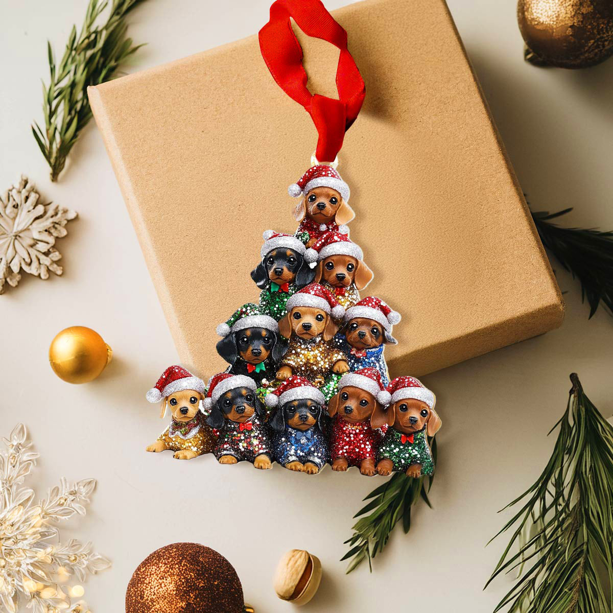 Lorva Dachshund Acrylic Ornament Cuteness Overload