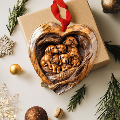 Lorva Dachshund 2D Acrylic Ornament Heart