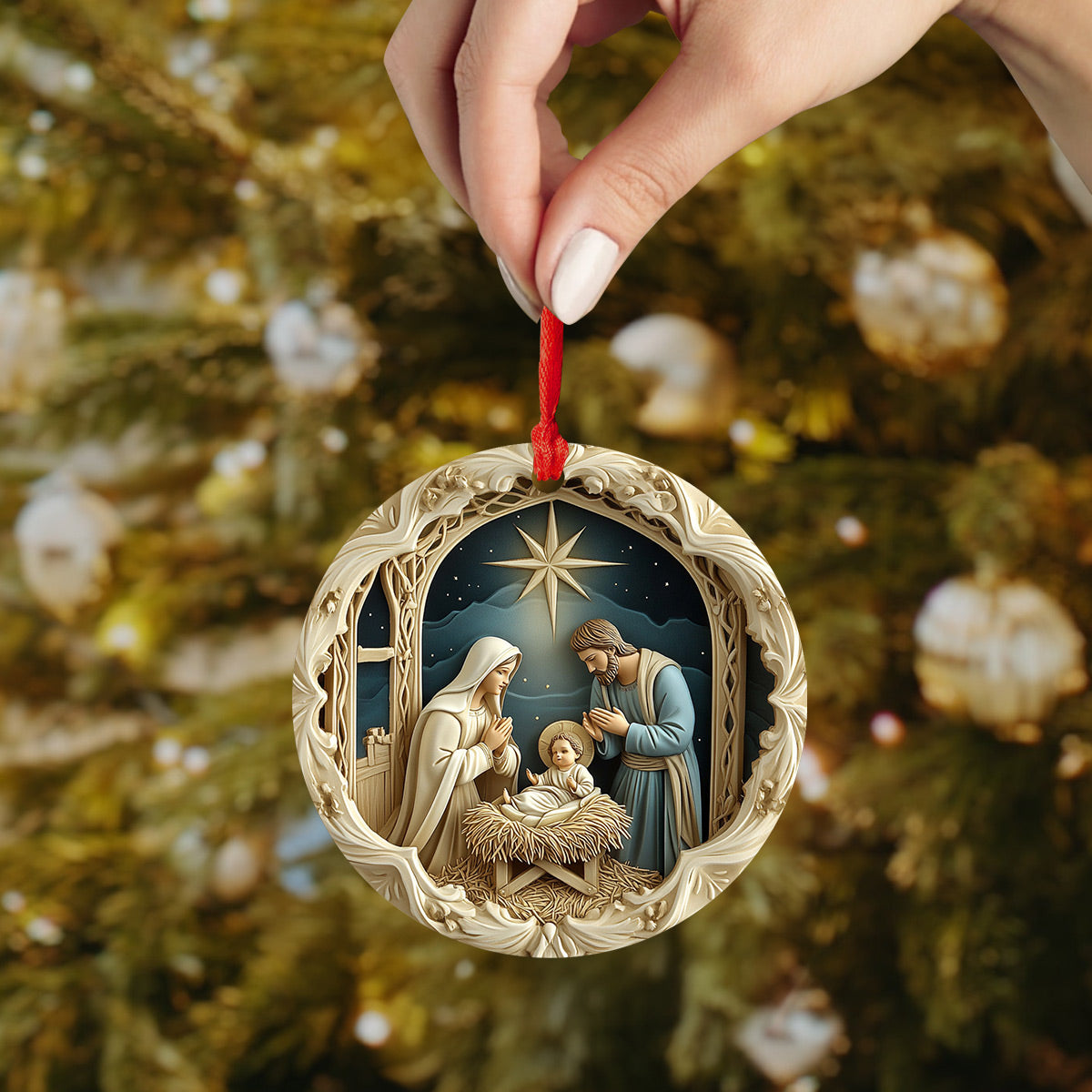 Lorva Holy Family 2D Acrylic Ornament Blessed