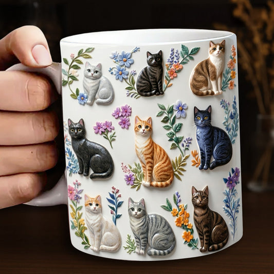 Lorva Mug Charming Floral Cats
