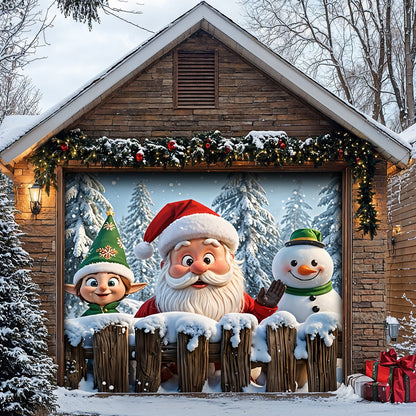 Lorva Christmas Garage Door Banner Decoration Santa’s Jolly Crew