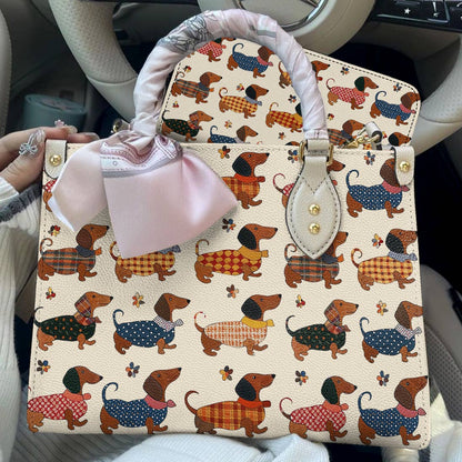 Lorva Dachshund Leather Bag Joyful