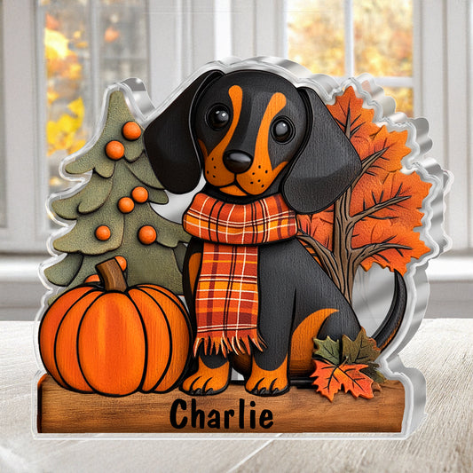 Dachshund Personalized Name Custom Shaped 2D Print Cute Dachshund