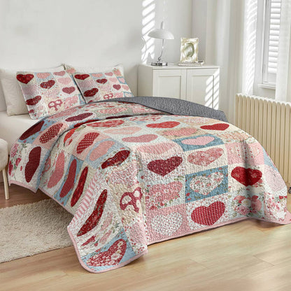 Lorva All Season Quilt 3-Piece Set Sweet Heart