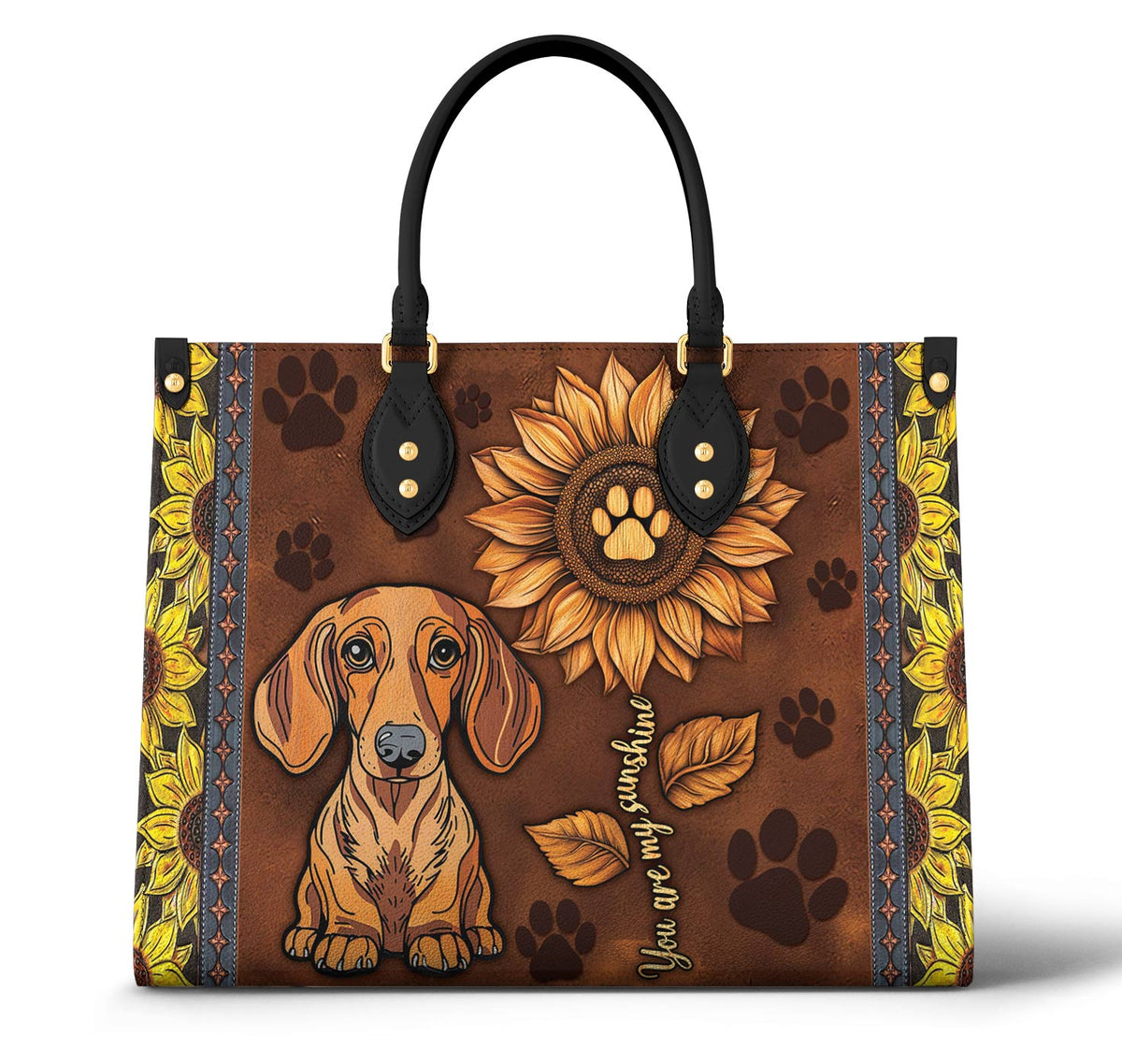 Lorva Leather Bag Dachshund You Are My Sunshine