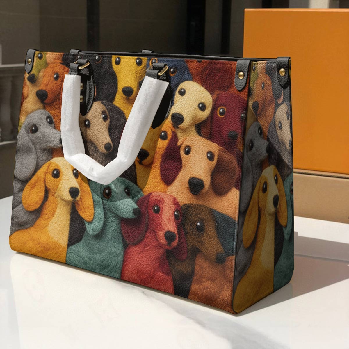 Lorva Leather Bag Dachshund Kaleidoscope