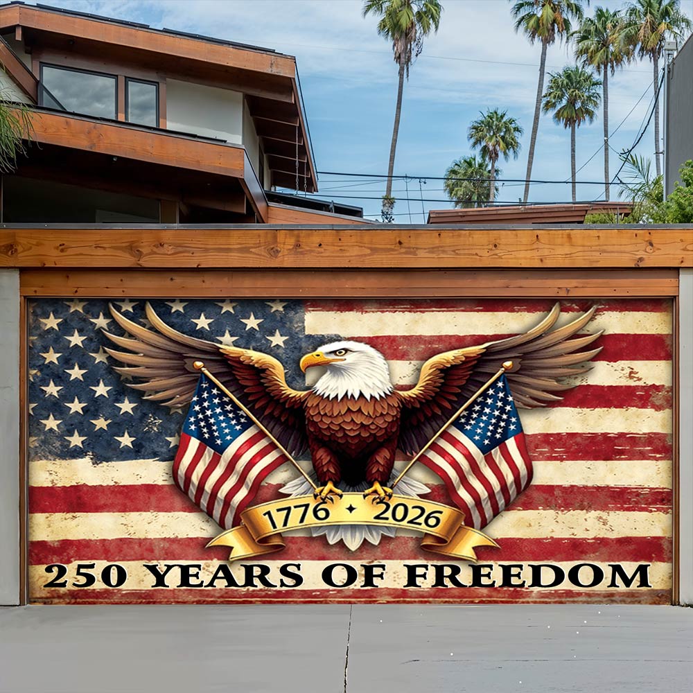 Lorva Garage Door Banner Decoration 250 Years Of Freedom