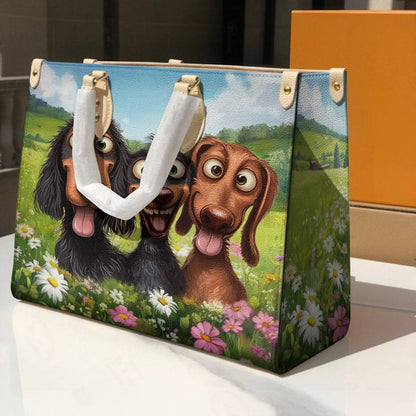 Lorva Leather Bag Dachshund Giggles
